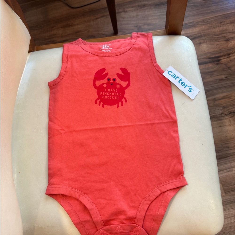 Carter's Red Crab Print Kids One Piece